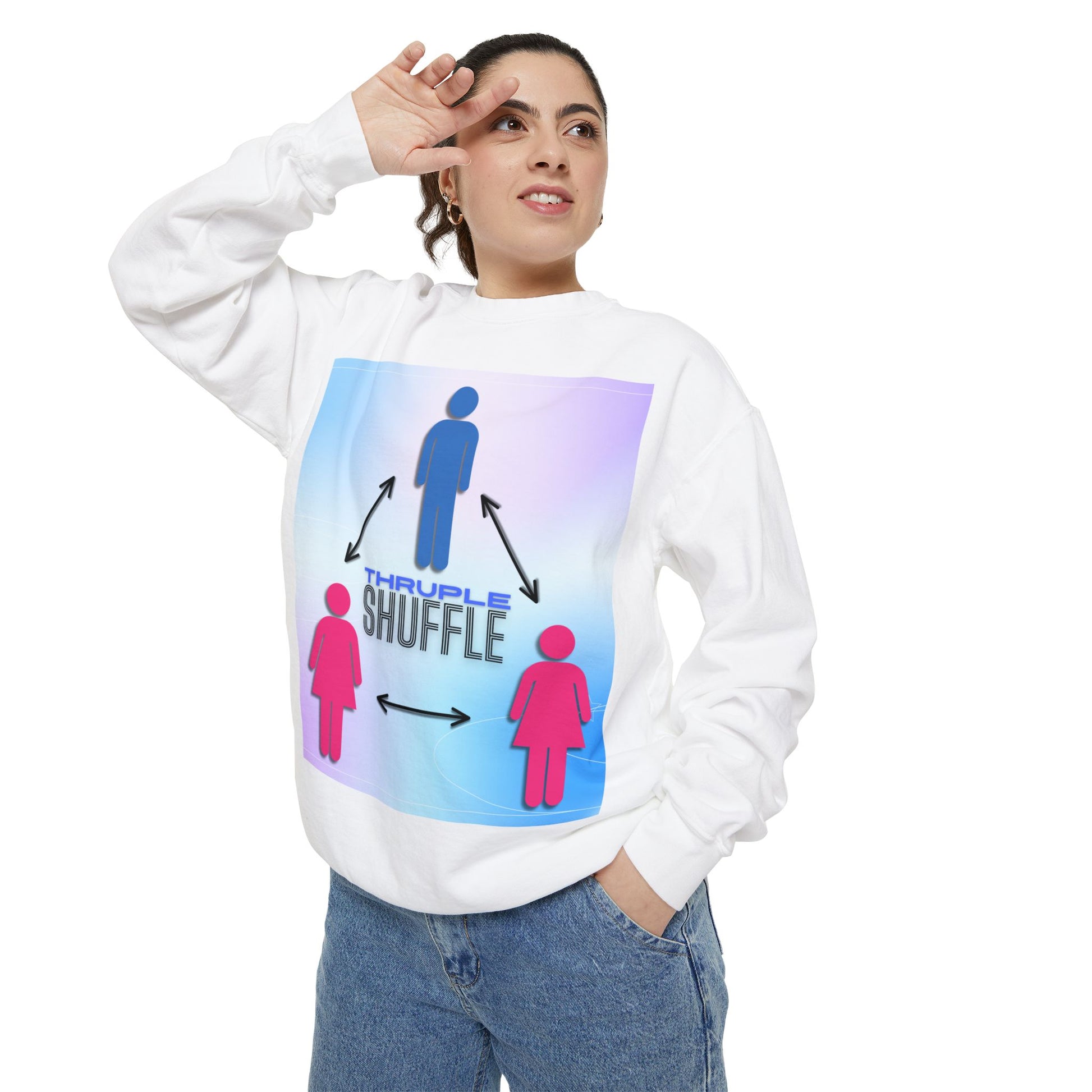 "Thruple Shuffle" Unisex Garment-Dyed Sweatshirt - LAYNE STUDIO