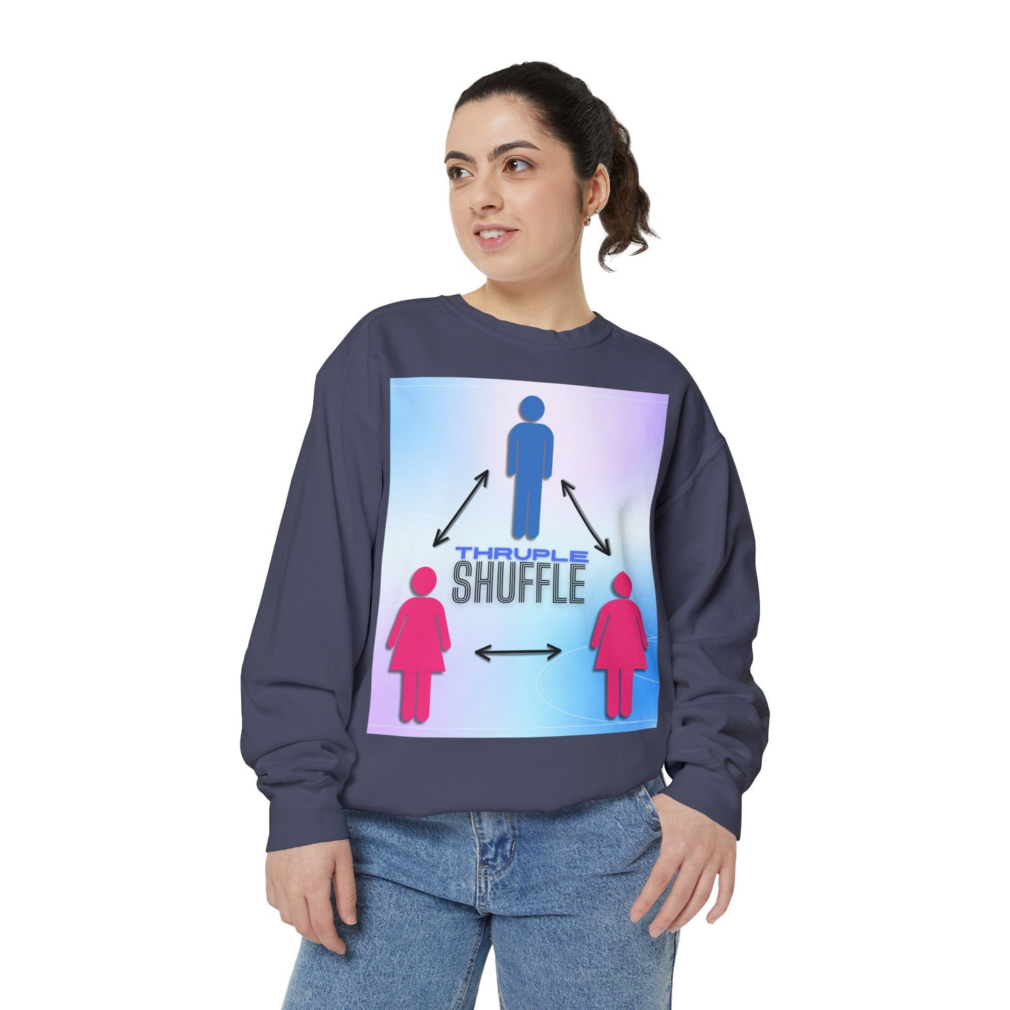 "Thruple Shuffle" Unisex Garment-Dyed Sweatshirt - LAYNE STUDIO