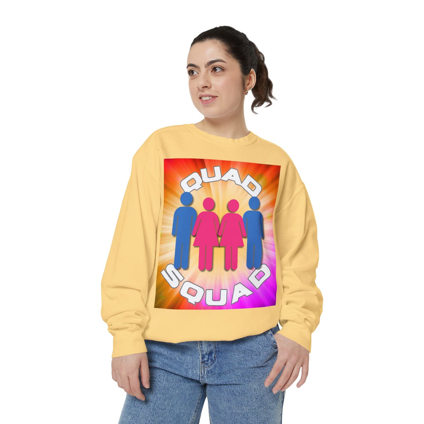 "Quad Squad" Unisex Garment-Dyed Sweatshirt