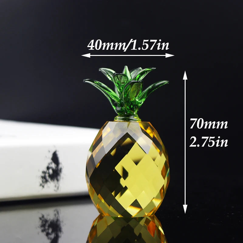 Crystal Pineapple Fruit Glass Paperweight Office Home Decoration Party Ornament Accessory Wedding Christmas Gifts