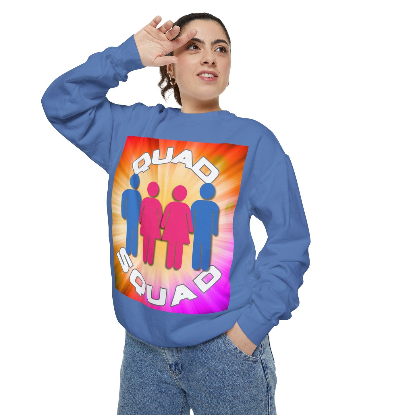 "Quad Squad" Unisex Garment-Dyed Sweatshirt