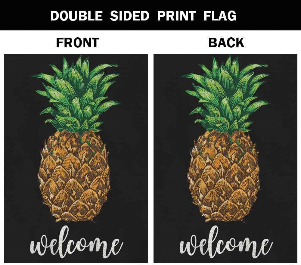 Welcome Pineapple Garden Flag Small Vertical Double Sided 12.5 X 18