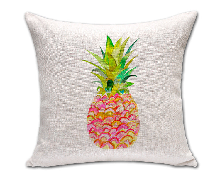 Pineapple Sketch Cotton Throw Pillow