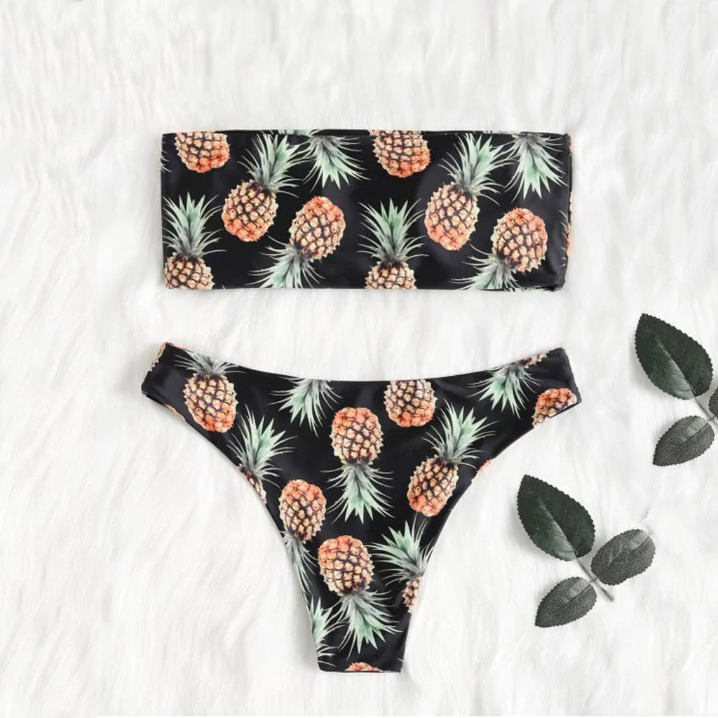 Pineapple Tube Top Bikini