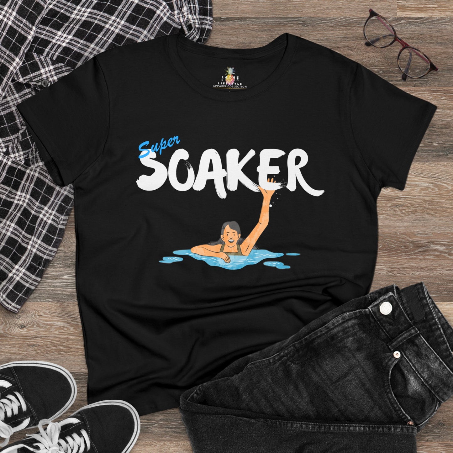 "Super Soaker Puddle" Graphic Women's Midweight Cotton Tee