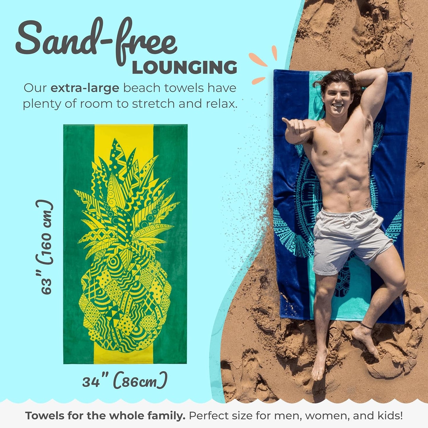Pineapple Beach Towel – Extra Large (34”X 63”)