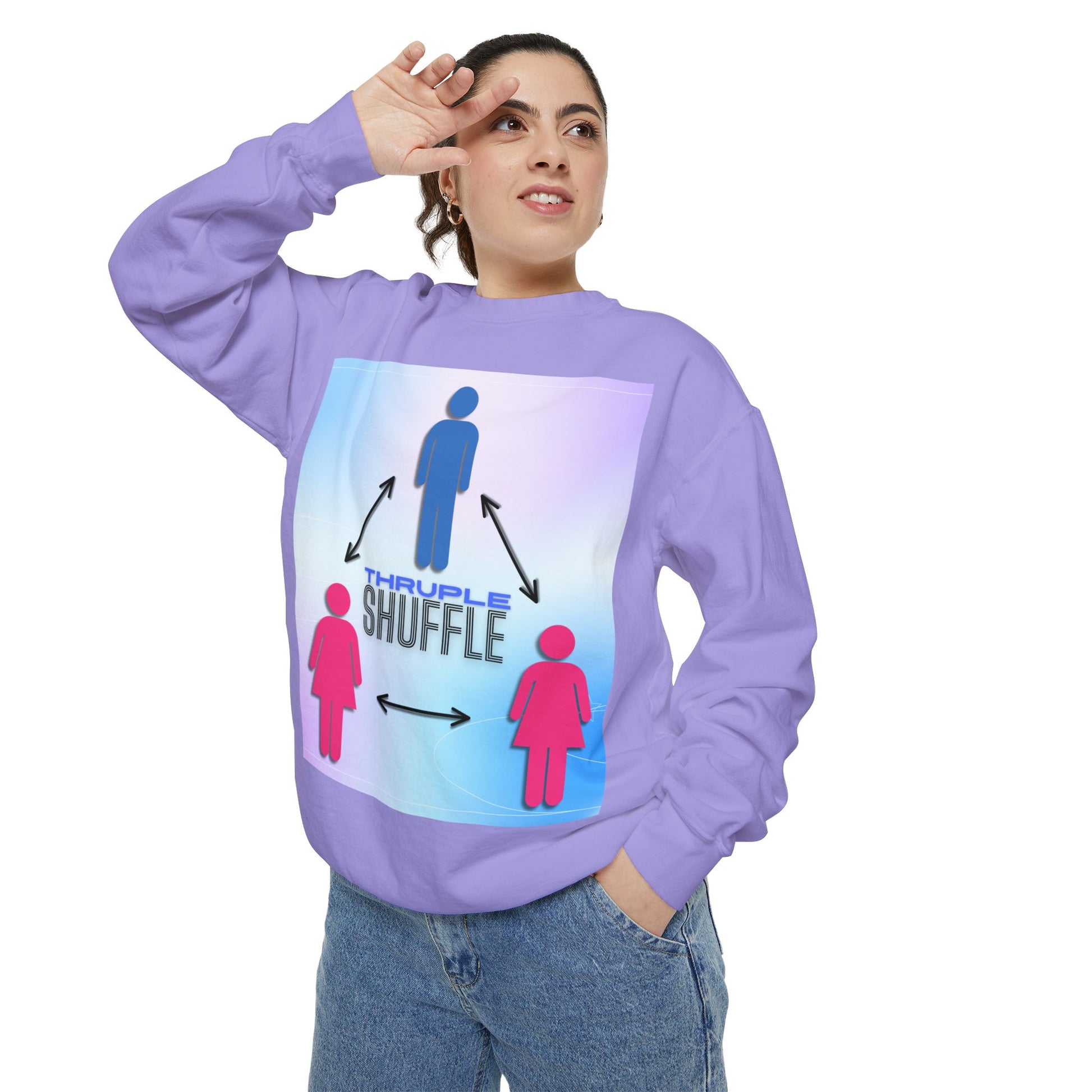 "Thruple Shuffle" Unisex Garment-Dyed Sweatshirt - LAYNE STUDIO