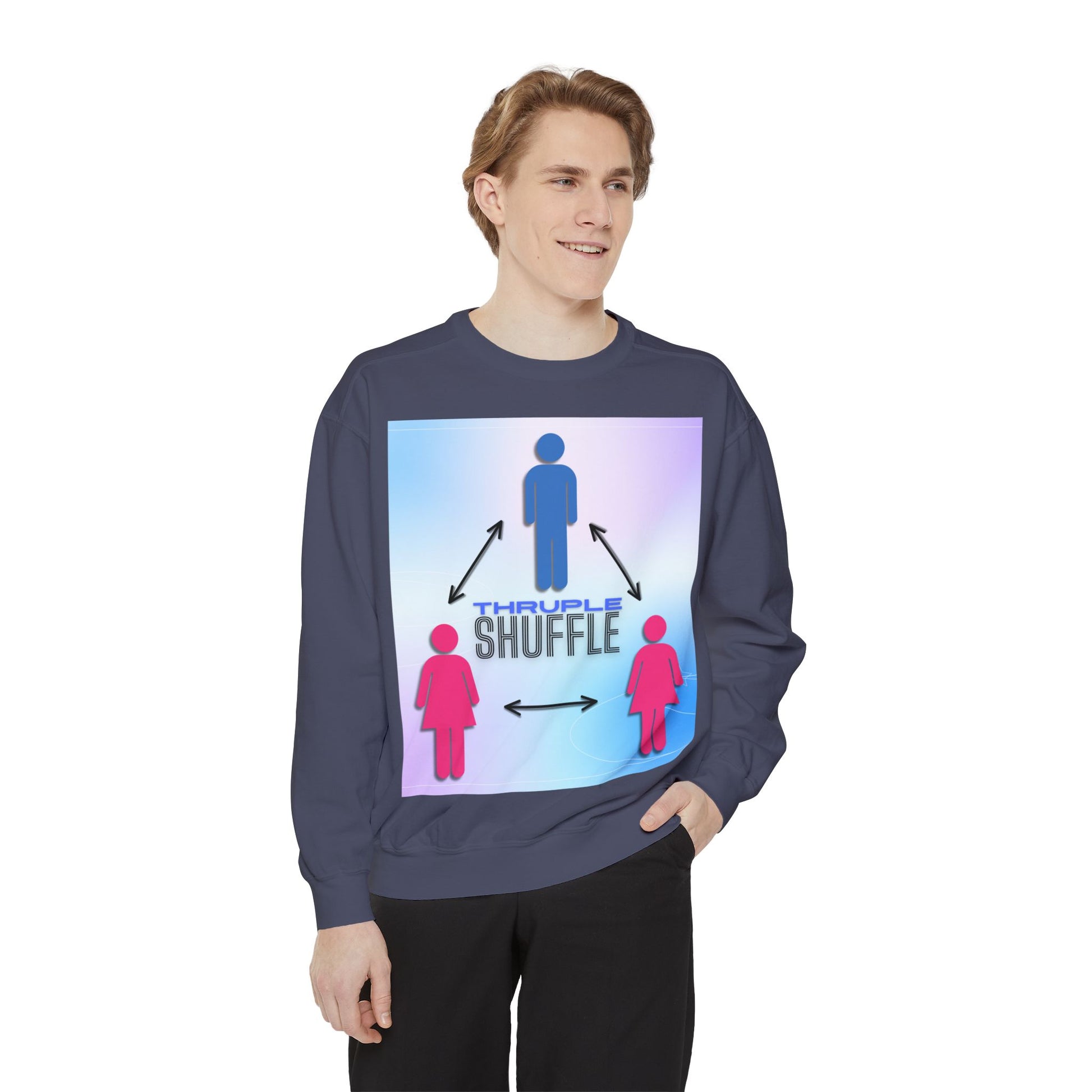 "Thruple Shuffle" Unisex Garment-Dyed Sweatshirt - LAYNE STUDIO