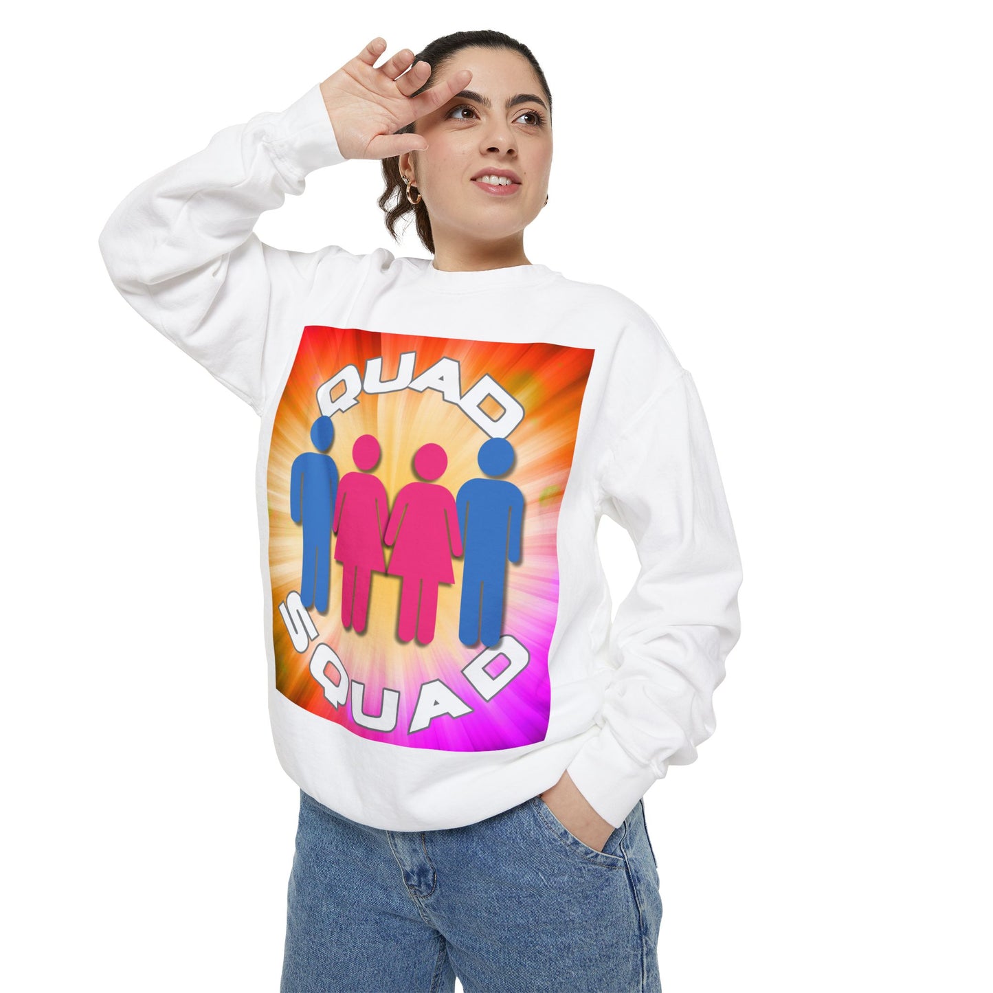 "Quad Squad" Unisex Garment-Dyed Sweatshirt