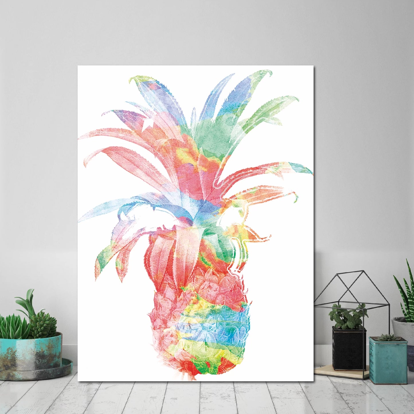 Rainbow Pineapple Gallery-Wrapped Canvas Wall Art, 16X20