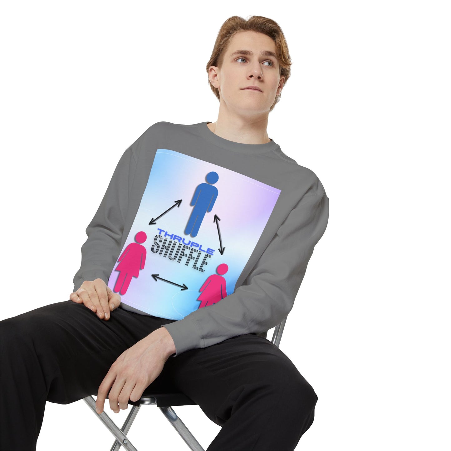 "Thruple Shuffle" Unisex Garment-Dyed Sweatshirt - LAYNE STUDIO