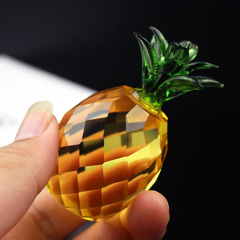 Crystal Pineapple Fruit Glass Paperweight Office Home Decoration Party Ornament Accessory Wedding Christmas Gifts