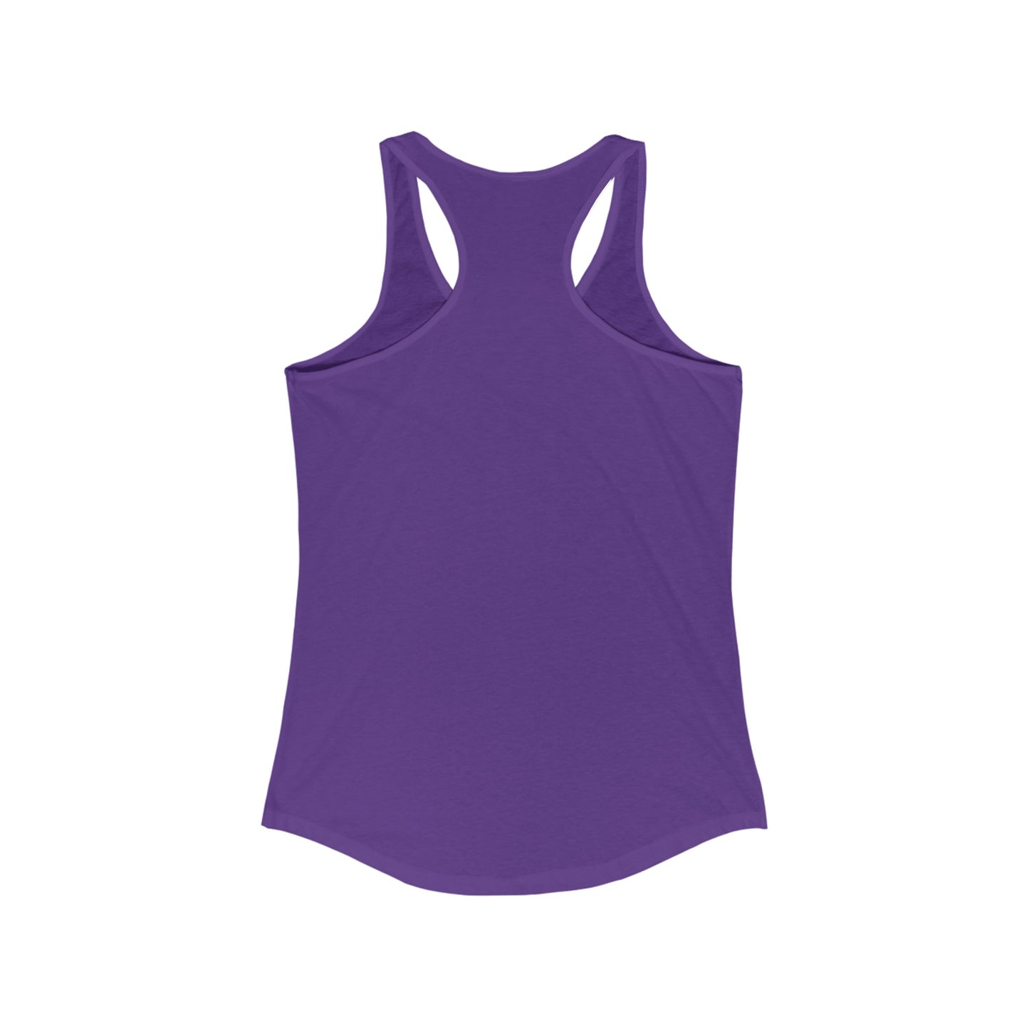 Back View of Layne Studios "Hot Wife Happy Life" Graphic Solid Purple Rush Racerback Tank-Top