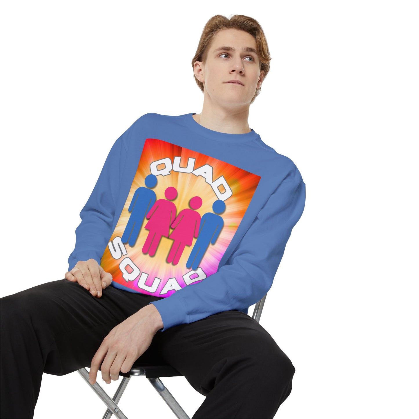 "Quad Squad" Unisex Garment-Dyed Sweatshirt