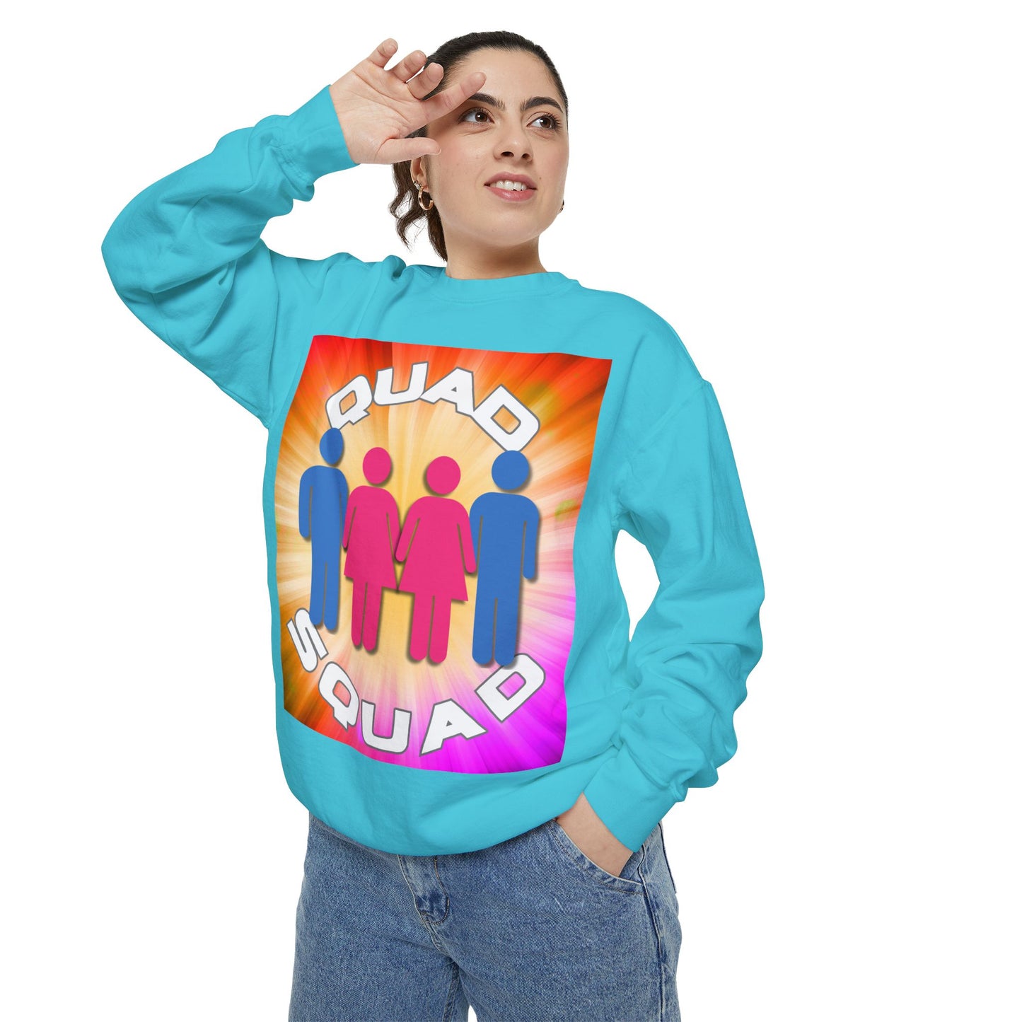 "Quad Squad" Unisex Garment-Dyed Sweatshirt