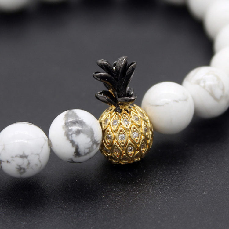 Pineapple Micro Inlaid Zircon Couple Bracelet