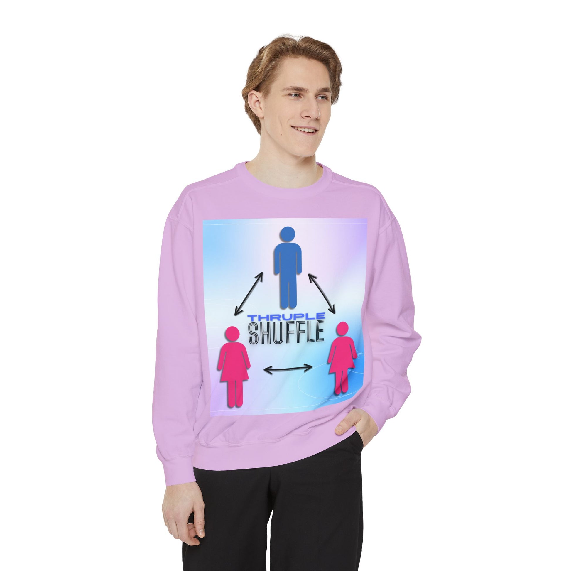 "Thruple Shuffle" Unisex Garment-Dyed Sweatshirt - LAYNE STUDIO