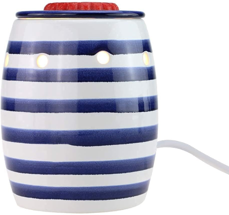 Starmoon Scentsy Wax Warmer for Home Décor, Electric Wax Warmer, No Flame, No Smoke, No Soot, Removable Dish, with One More Bulb (Blue&White)