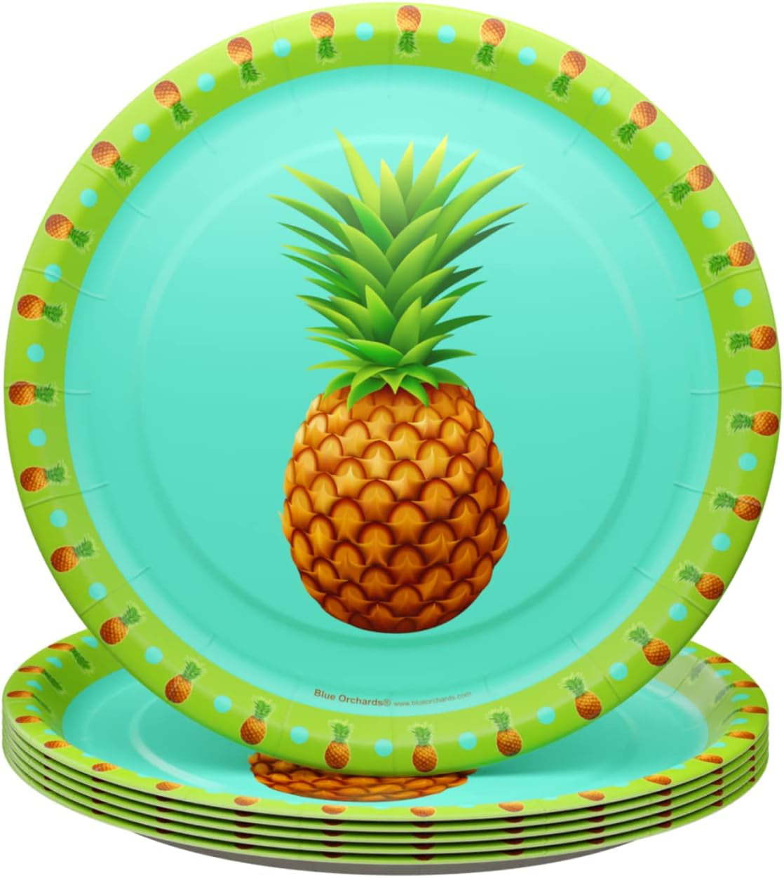 Pineapple Party Supplies Packs (100 Pieces for 16 Guests) - Hawaiian Party Decorations, Pineapple Party Decorations, Luau Party, Tropical Paper Plates, Pineapple Decorations for Party,