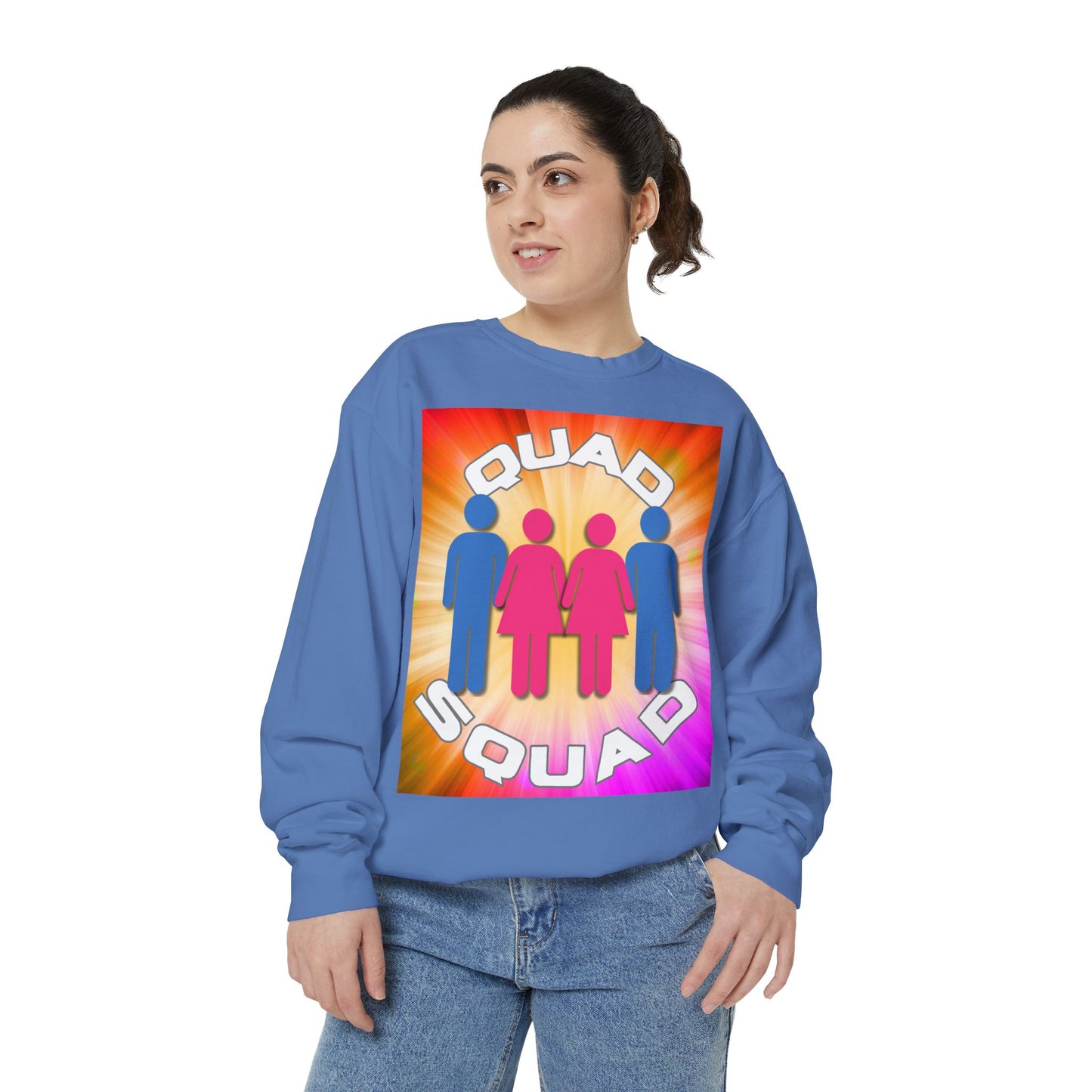 "Quad Squad" Unisex Garment-Dyed Sweatshirt