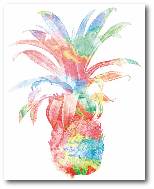 Rainbow Pineapple Gallery-Wrapped Canvas Wall Art, 16X20