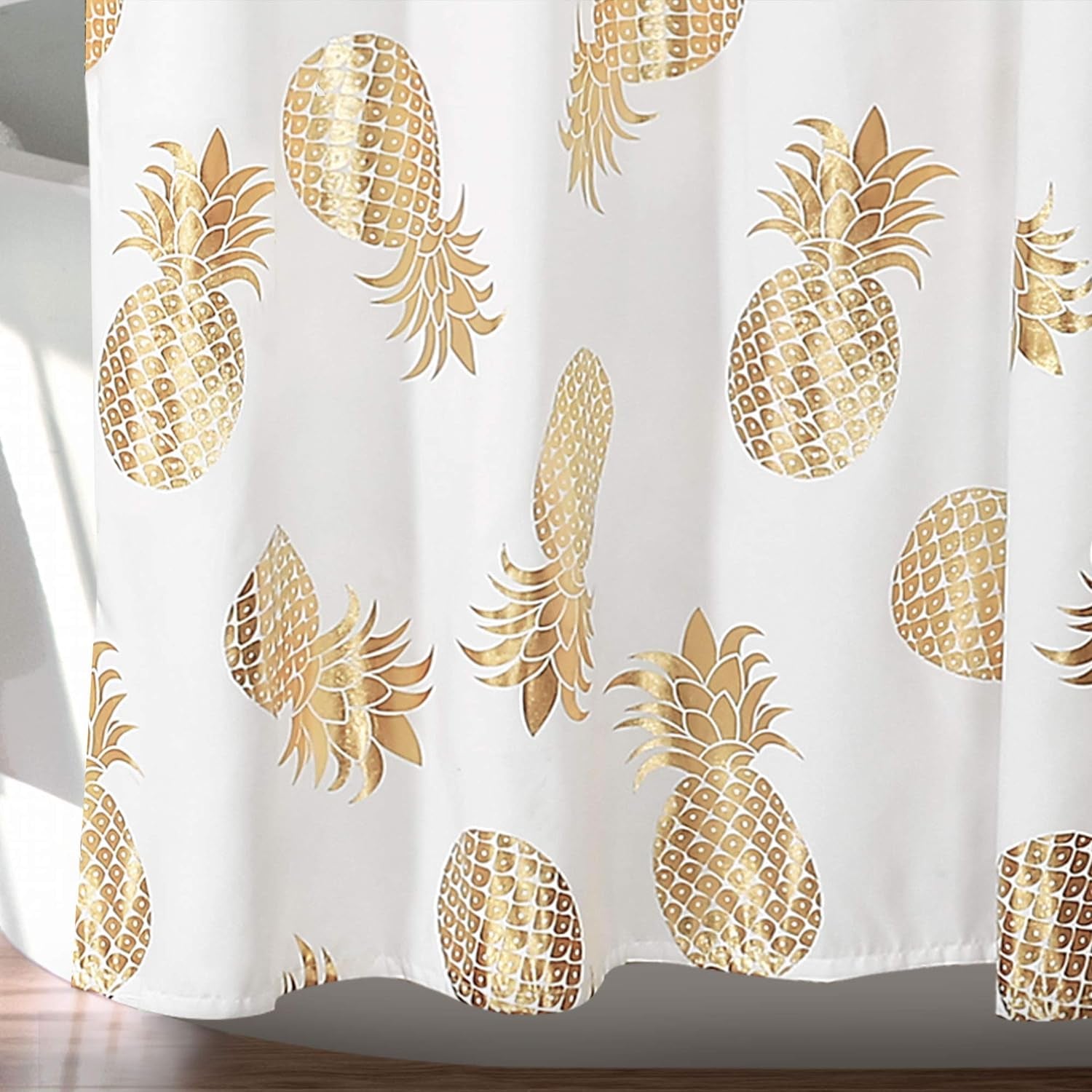 Pineapple Toss Shower Curtain, 72" X 72", Gold