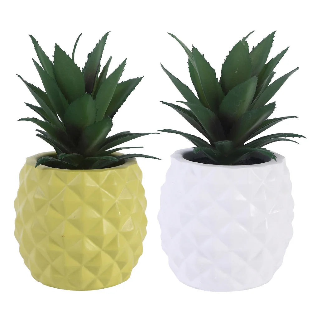 HOT 1Pc Potted Artificial Plant Pineapple Bonsai Garden Office Tabletop Home Decor Nordic Ornaments Ornaments Simulation Flower