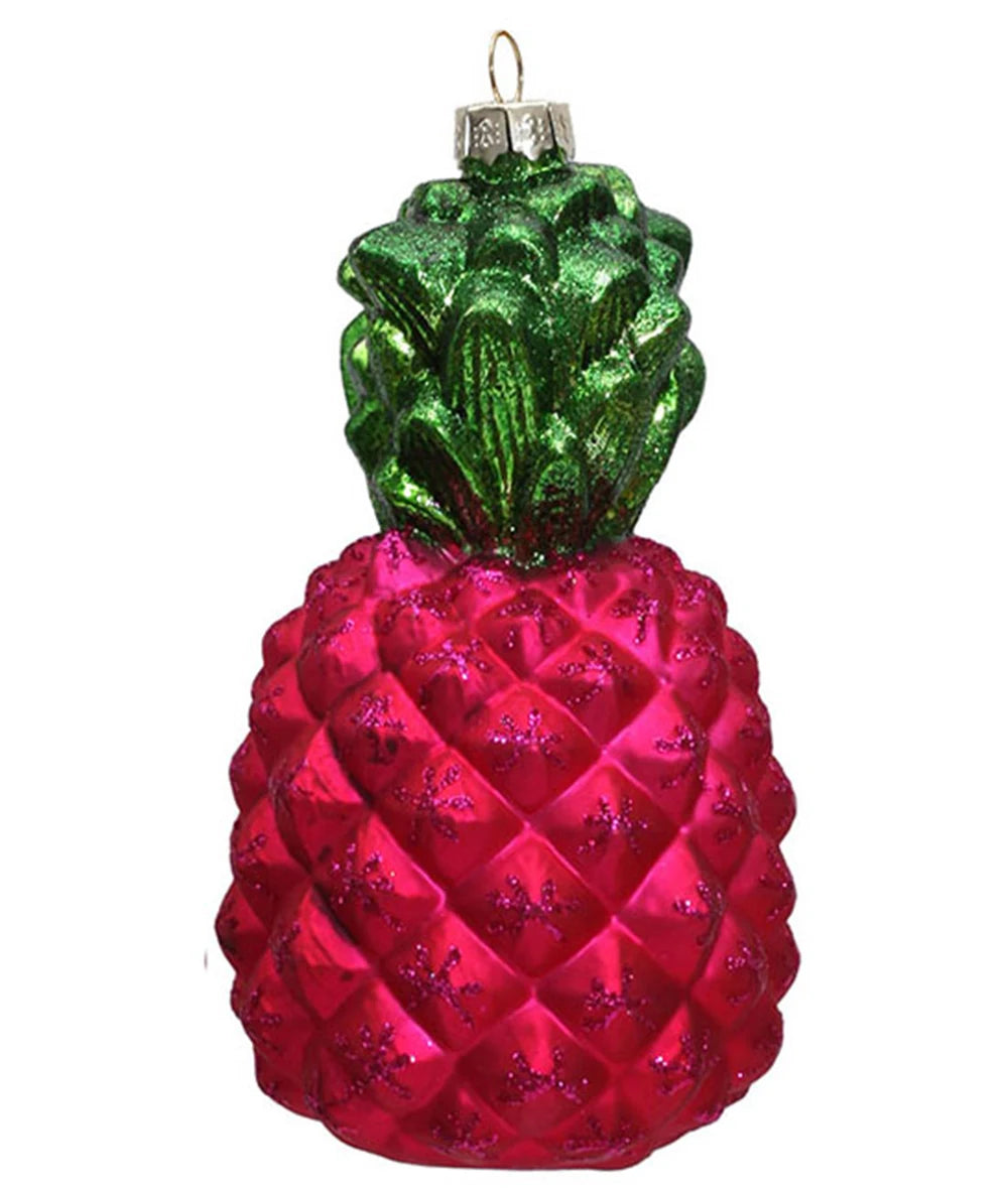 Promotion - Christmas Tree Xmas Ornaments Glass Balls Decoration 120Mm Height Painted Violet Pineapple Ornament