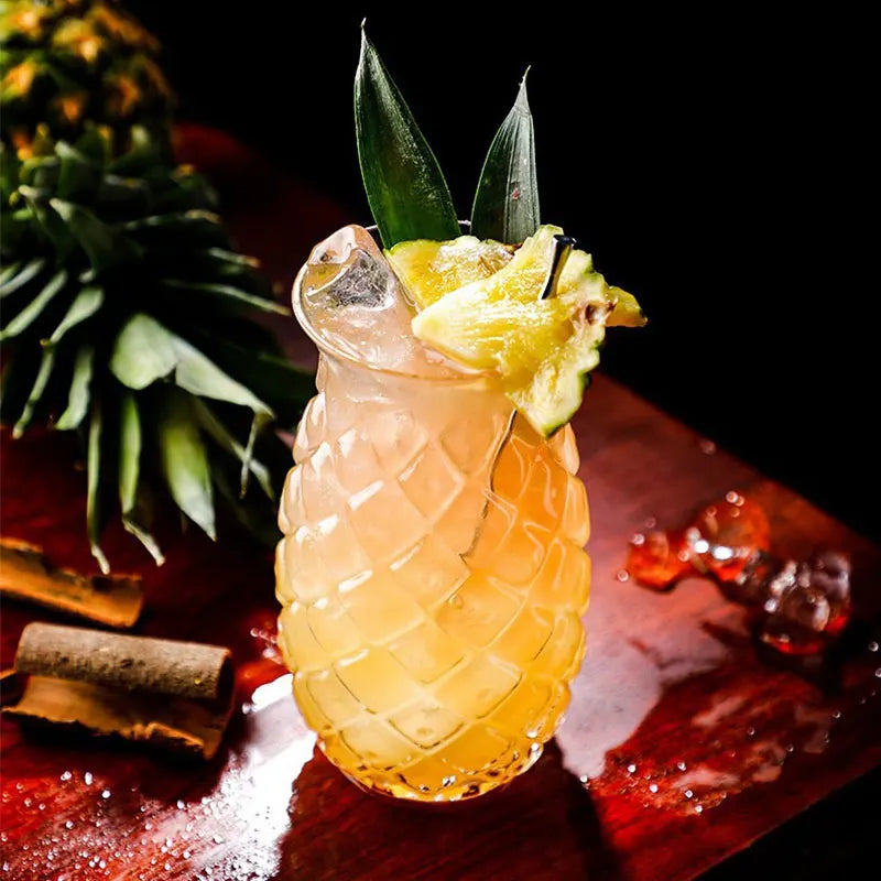 1-2Pcs/Set 480Ml Pineapple Shaped Cocktail Glasses Wine Glass Cup for Home Bar Party Transparent Juice Glass