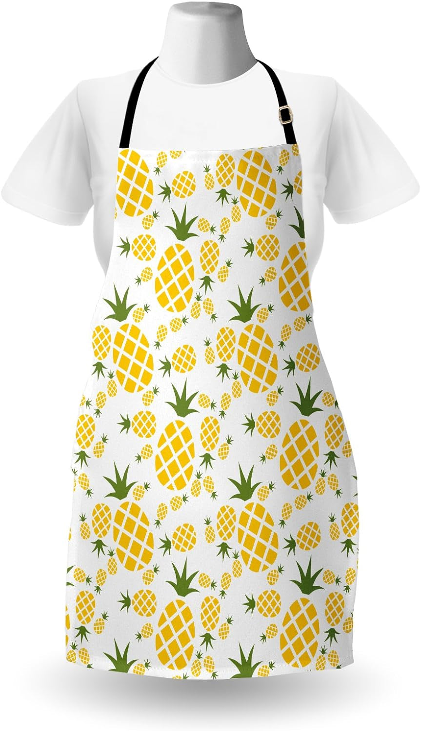 Pineapple Apron with Adjustable Neck for Cooking, Adult Size