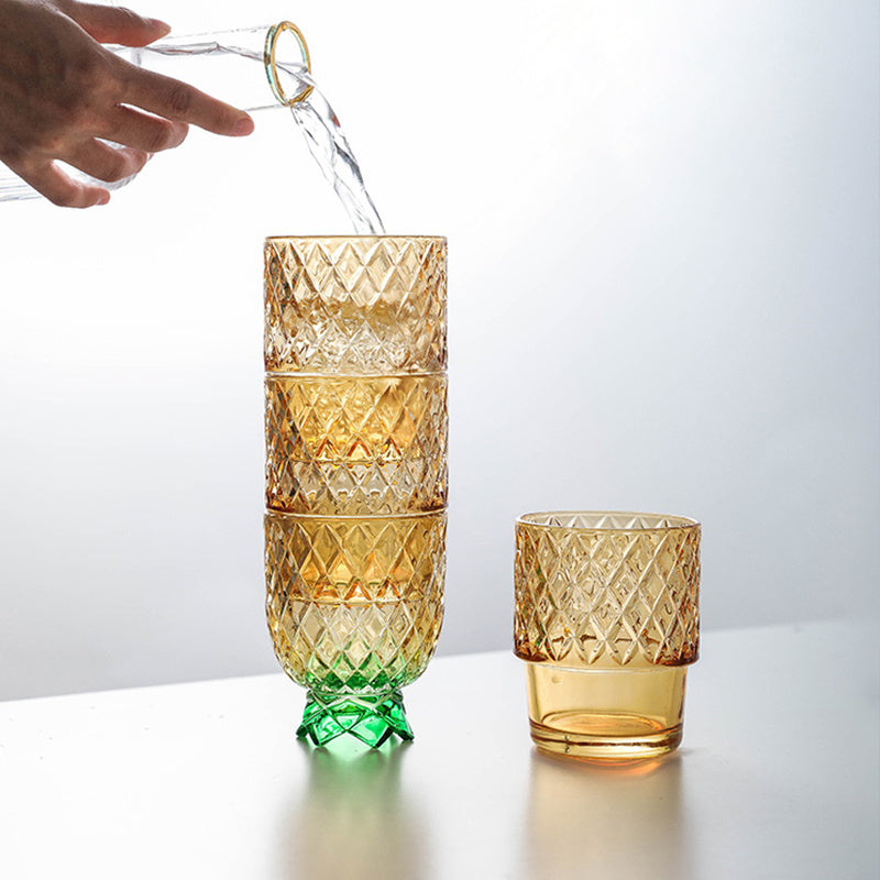 Pineapple Golden Glass Water Cup
