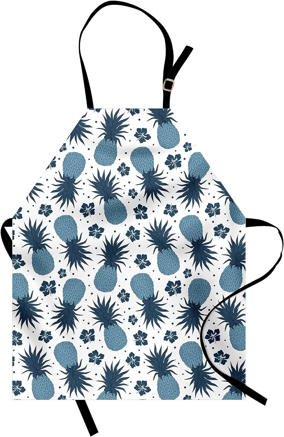 Pineapple Apron, Adult Size, Blue White