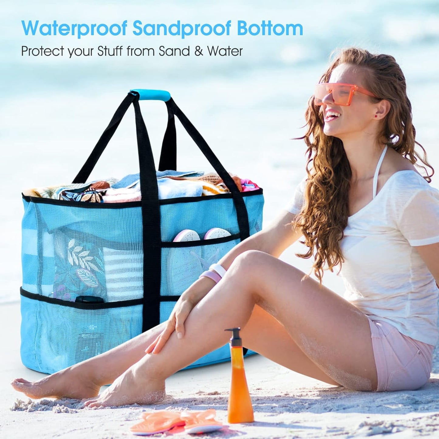 Extra Large Waterproof Sandproof Beach Bag and Pool Bag