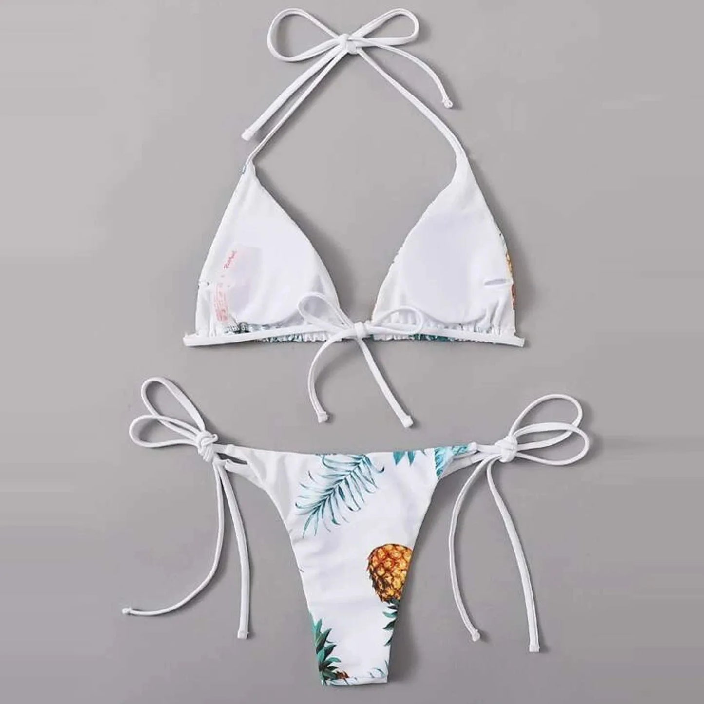 Women'S Sexy Three Points Bikini Swimsuit Fashion Pineapple Print Swimwear Two Piece Bikini Summer Beach Casual Bikini Beachwear