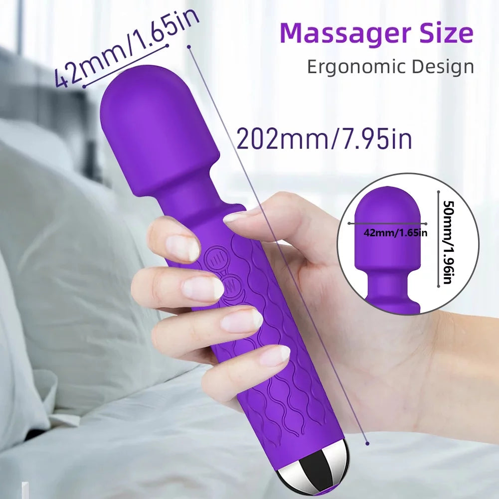 Vibrator Wand with 8 Speeds 20 Vibration Modes, Personal Massager