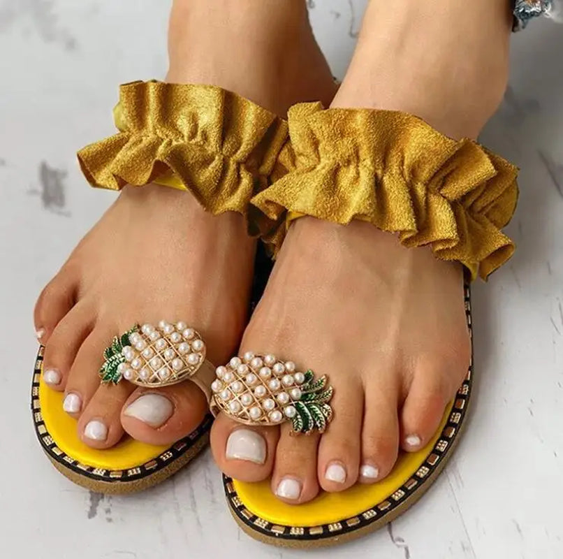 Women's Flat Bottom Anti-Slip Pineapple Sandals (8 Colors)