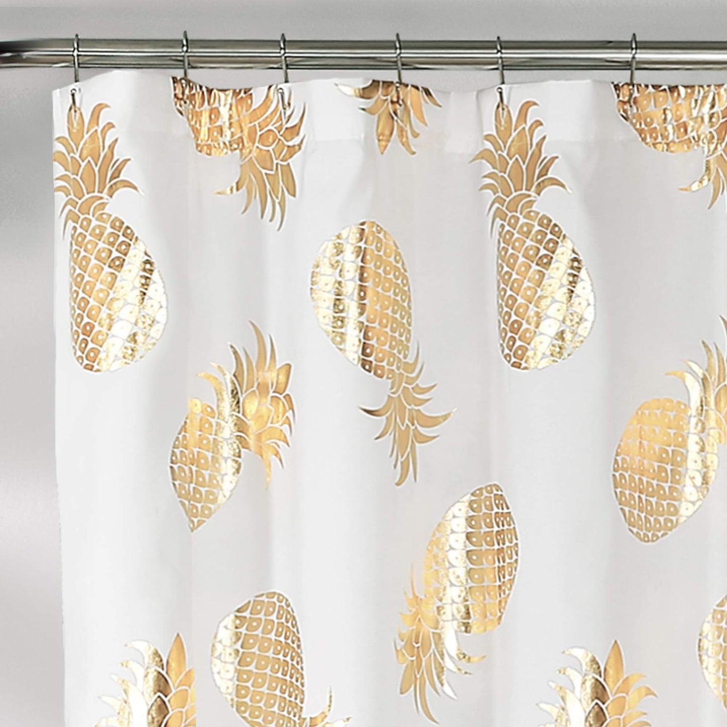 Pineapple Toss Shower Curtain, 72" X 72", Gold