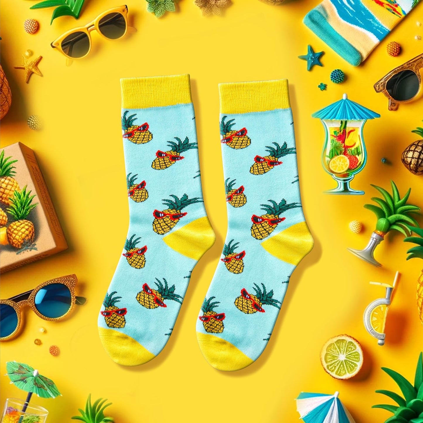 Funny Gifts for Pineapple Chicken Lamma Bee Corgi Lovers, Novelty Narwhal Bulldog Socks