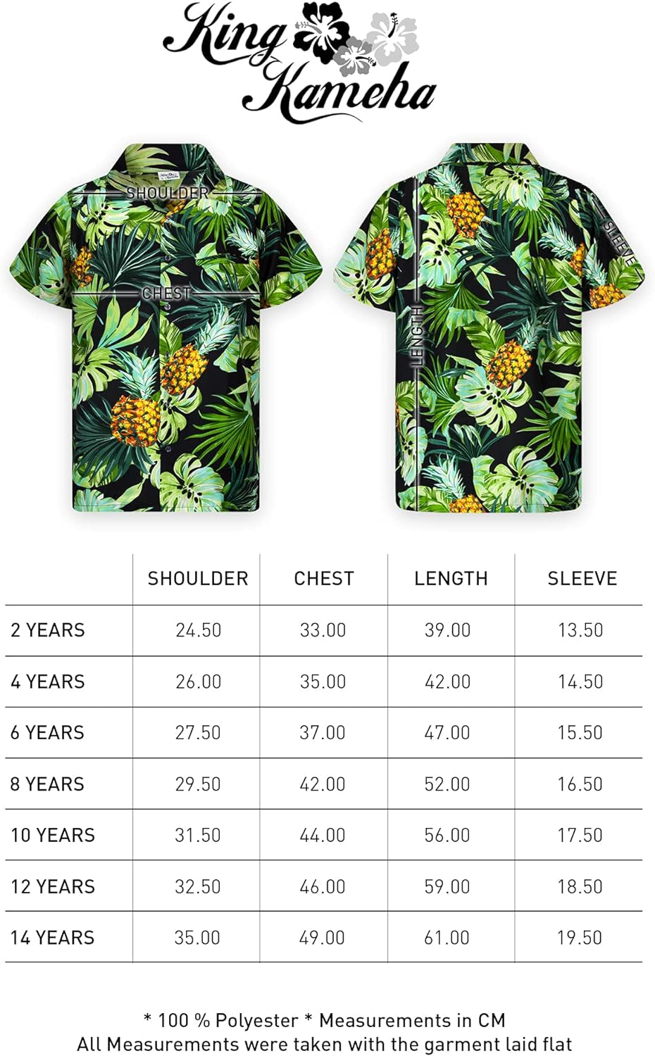 Funky Casual Hawaiian Shirt for Kids Boys and Girls Front Pocket Shortsleeve Unisex Pineapple Flowers Print