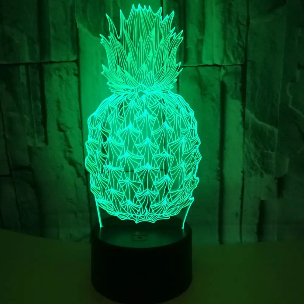Manufacturers Wholesale Direct Sales Pineapple 3D Lights Pineapple Creative Vision Lights Colorful 3D Night Lights