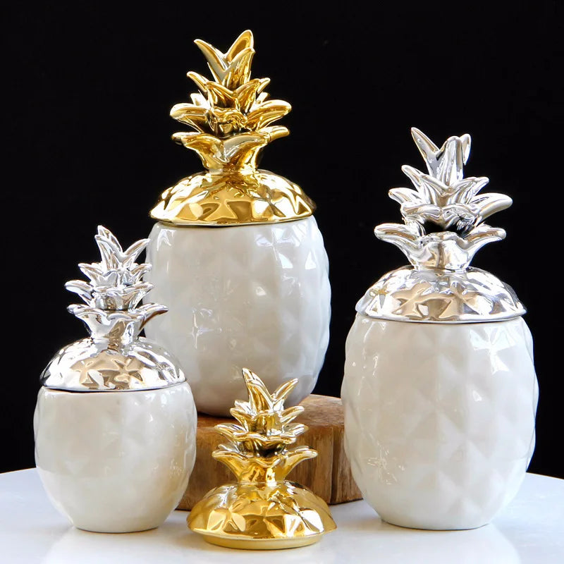 Porcelain Pineapple Jars Candy Cans for Storage Decorative Containers Plates for Jewelry Nordic Trayliving Room