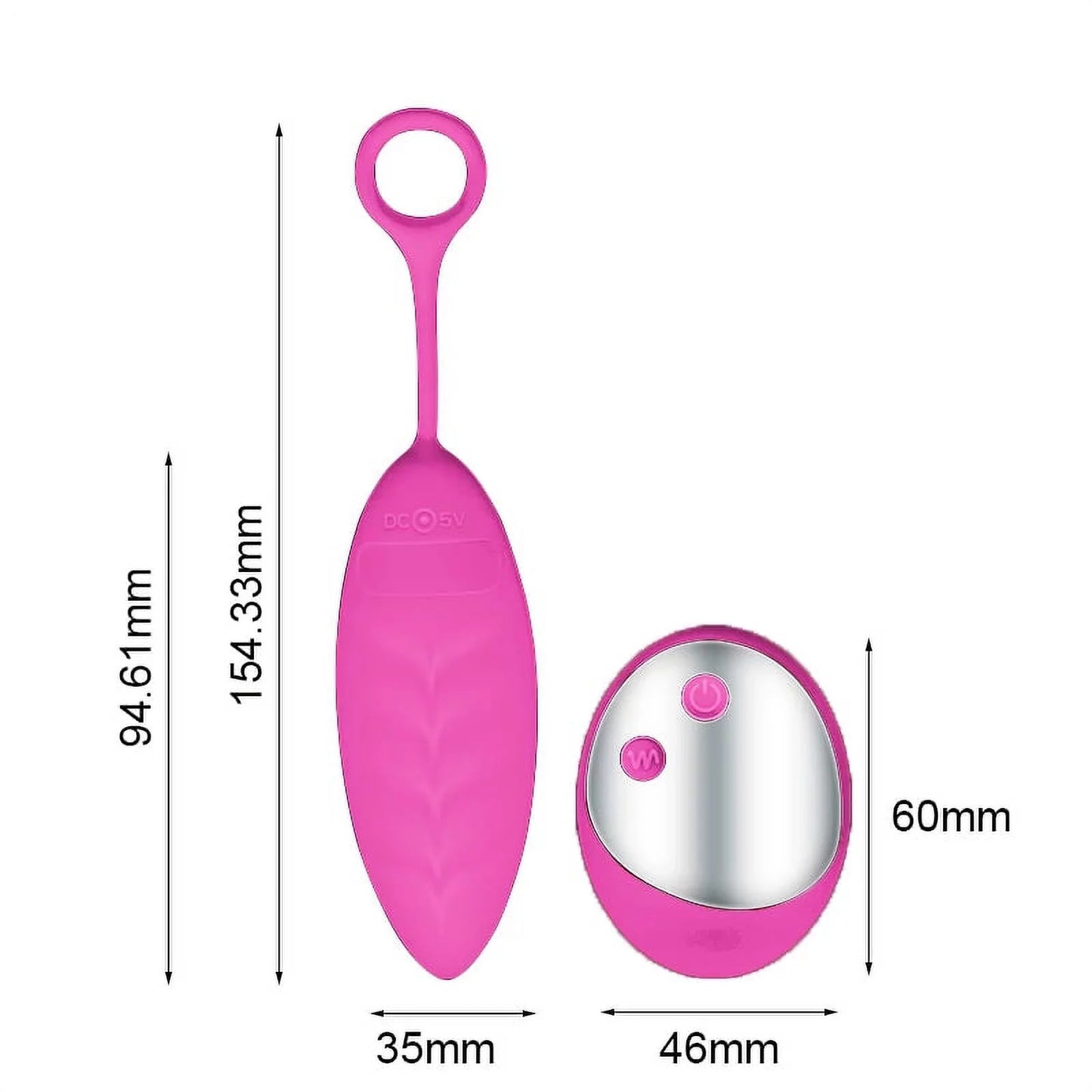 Remote Control Vibrating Silicone Egg USB Rechargeable (Pink)