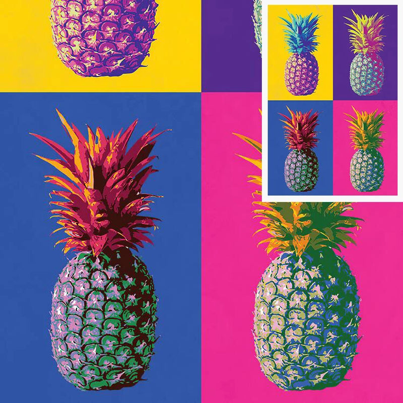 Colored Fruits Pineapple Canvas Painting Modern Restaurant Kitchen Wall Decorative Posters Wall Art Nodic Home Decor (No Frame)