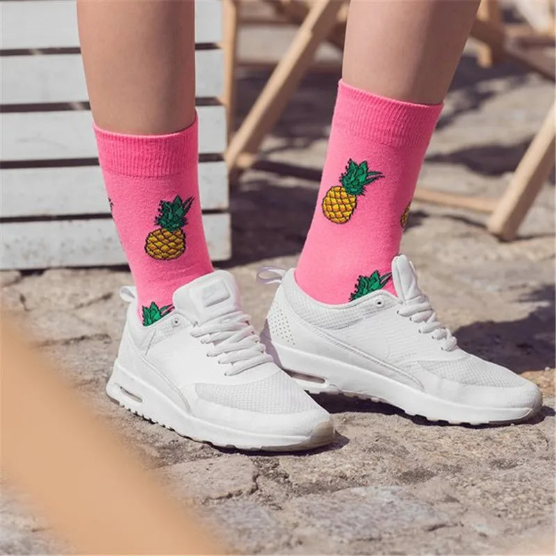 Womens Colorful Pineapple Socks