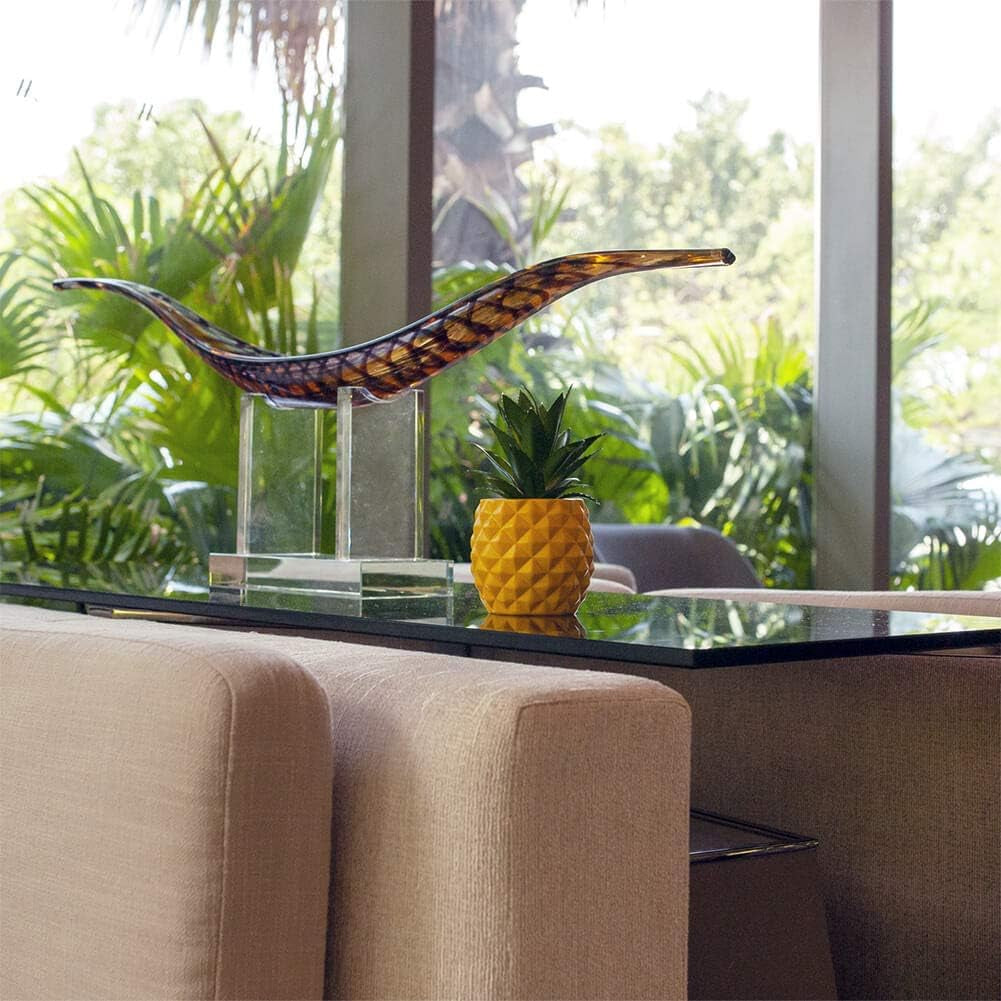 Artificial Succulent Potted Pineapple Decor - Fake Pineapple Home Office Kitchen Table Decoration (Yellow)