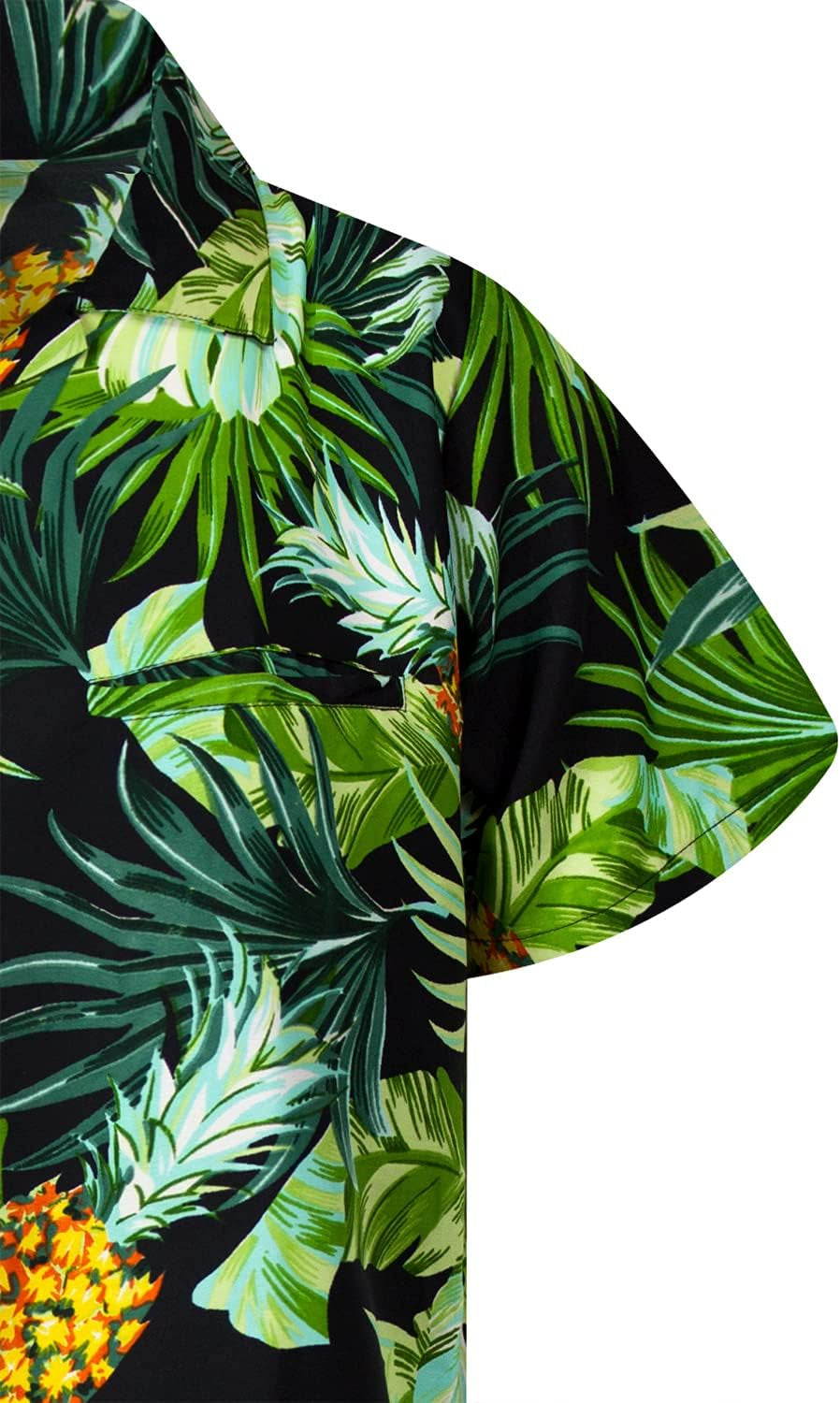 Funky Casual Hawaiian Shirt for Kids Boys and Girls Front Pocket Shortsleeve Unisex Pineapple Flowers Print