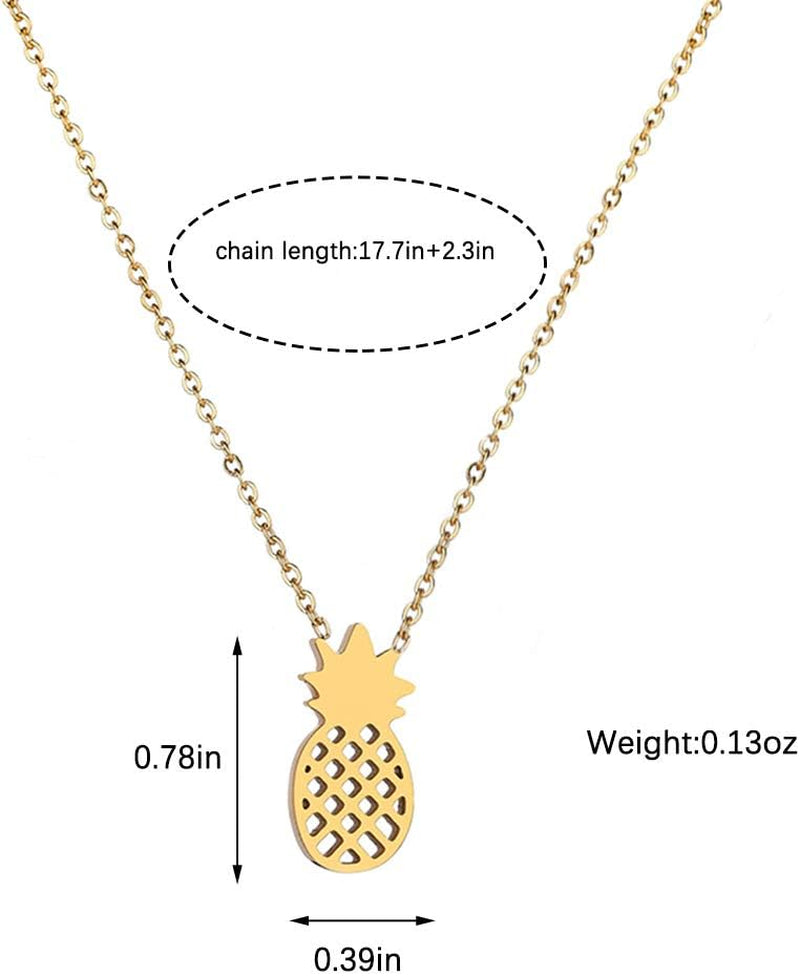 16K Gold Plated Women's Pineapple Pendant Necklace