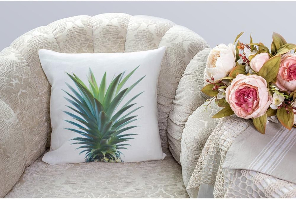 Pineapple Pillow Cover,Decorative Throw Pillow Pineapple Top Pillow Cases Cotton Linen Outdoor Indoor Square Cushion Covers for Home Sofa Couch 18X18 Inch Green