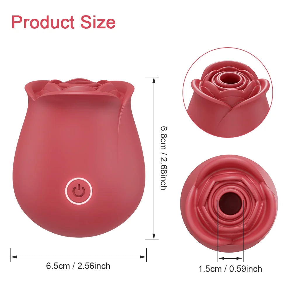 Rose Sex Toys for Women with 10 Intense Suction, Rechargeable G Spot Nipple Stimulator Sex Toys for Women for Sex