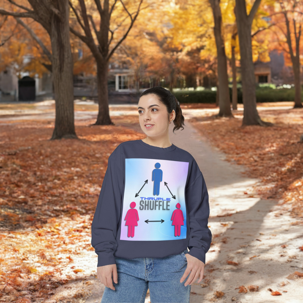 "Thruple Shuffle" Unisex Garment-Dyed Sweatshirt - LAYNE STUDIO